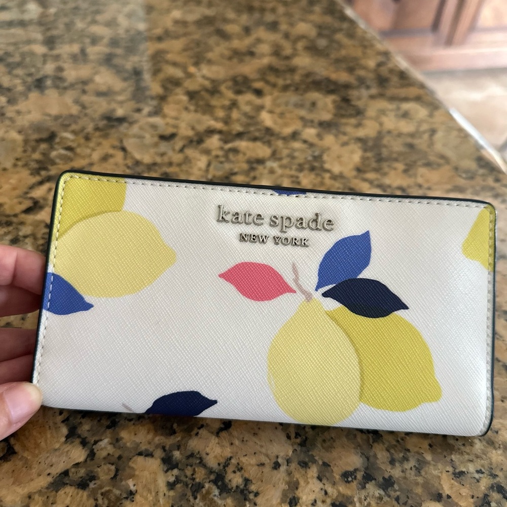 kate spade Cameron lemon zest Large Slim Bifold Wallet